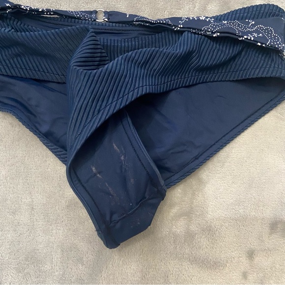 New! Frankie’s Bikinis Thea Ribbed One-piece Swimsuit navy blue 24128 - Picture 6 of 11